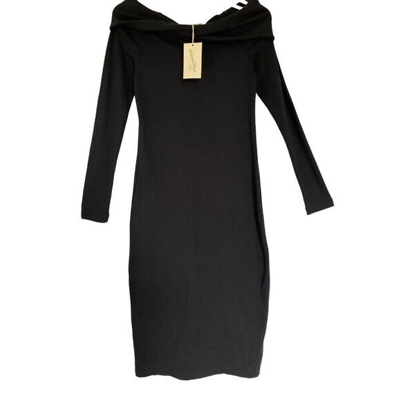 Universal thread, Elegant dress for women, Black, cotton and polyester, size M. - Picture 3 of 7